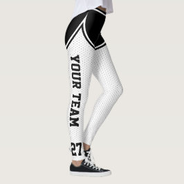 Sportteam Naam Nummer Wit Zwart Dot Shorts Leggings