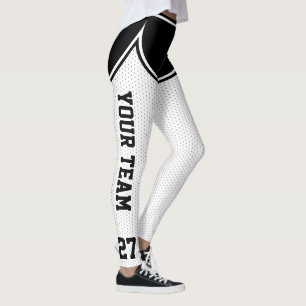 Sportteam Naam Nummer Wit Zwart Dot Shorts Leggings