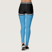 Sportteam Naam Nummer Zwart LT Blue Dot Shorts Leggings (Achterkant)