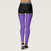 Sportteam Naam Nummer Zwart Paarse Dot Shorts Leggings (Achterkant)