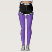 Sportteam Naam Nummer Zwart Paarse Dot Shorts Leggings (Voorkant)