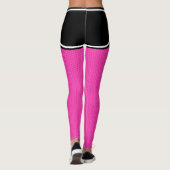Sportteam Naam Nummer Zwart Roze Dot Shorts Leggings (Achterkant)