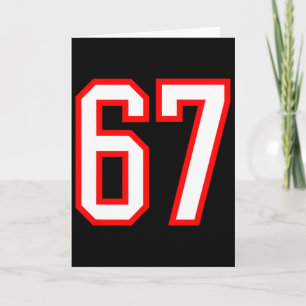 Sportteam Nummer #67 Wit Rood Varsity Nummer 67 Kaart