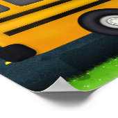 Sportteam op schoolbus 16 Foto Aangepast toetsenbo Poster (Hoek)