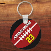 Sportteam Red Black Football Sleutelhanger (Voorkant)