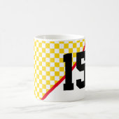 Sportteam Rood Goud Zwart Speler Nummer Leeftijd P Magische Mok (Center)