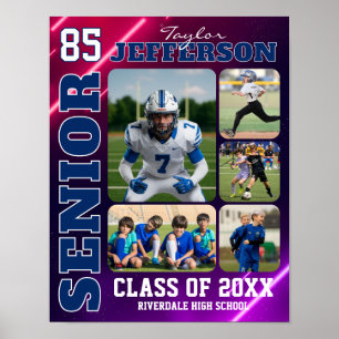 Sportteam Senior Night Aangepaste Fotocollage Poster