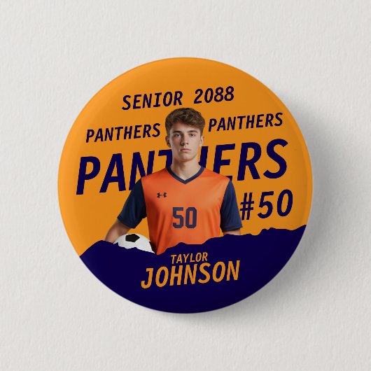 Sportteam Senior Night Bewerkbare Kleurknop Ronde Button 5,7 Cm (Voorkant)