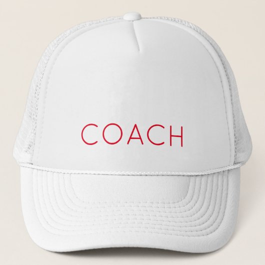 Sportteam Spirit COACH Cadeautekst rood Trucker Pet (Voorkant)