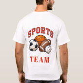 🏀 Sportteam Staf Typografie 👕 T-shirt (Achterkant)