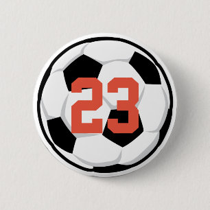 Sportteam Voetbal Player Number Team Spirit Fan Ronde Button 5,7 Cm