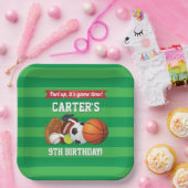 Sportteam voor game-dag - Birthday Papieren Bordje (Feest)