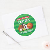 Sportteam voor game-dag - Birthday Ronde Sticker (Envelop)