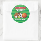 Sportteam voor game-dag - Birthday Ronde Sticker (Tas)