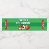 Sportteam voor game-dag - Birthday Waterfles Etiket (Enkel label)