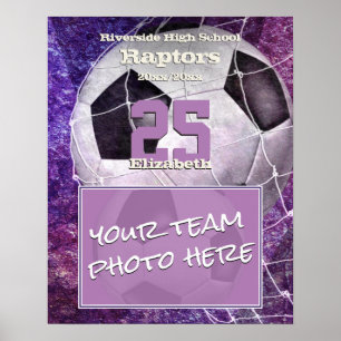 Sportteam voor meisjes foto einde voetbalseizoen poster