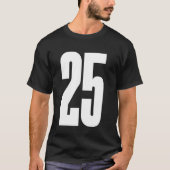 Sportteam Wit nummer #25 T-shirt (Voorkant)