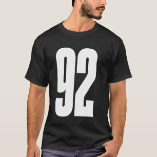 Sportteam Wit Nummer #92 T-shirt
