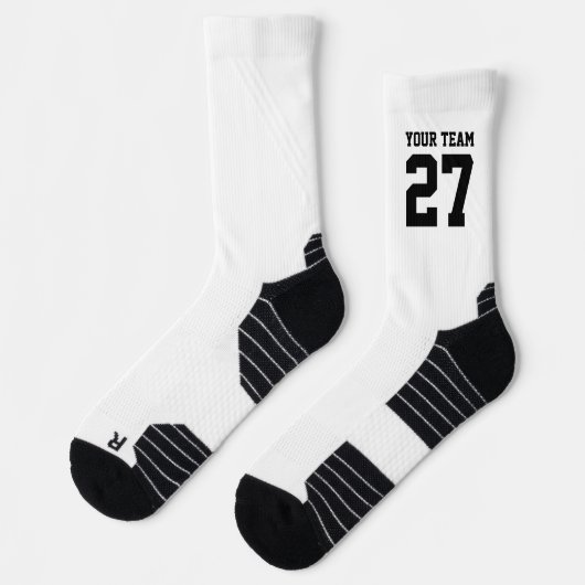 Sportteam Wit Zwart Varsity Basketbal Sokken (Links)