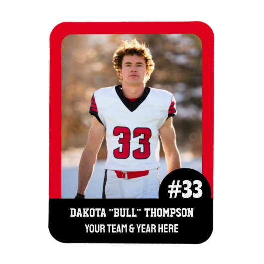 Sportteamspeler (3"x4"in) Fotomagneet Magneet (Verticaal)