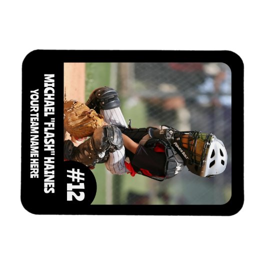 Sportteamspeler (3"x4"in) Fotomagneet Magneet (Horizontaal)