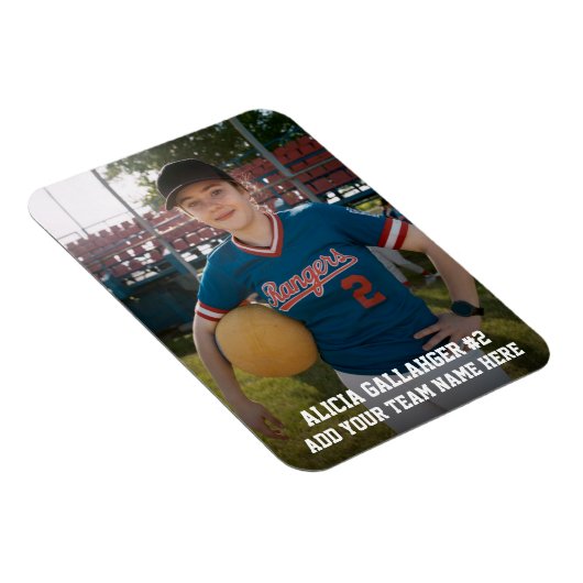 Sportteamspeler (3"x4"in) Fotomagneet Magneet (Rechterzijde)