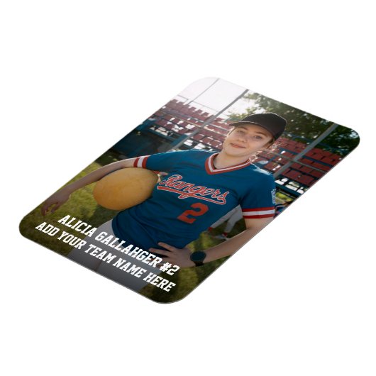 Sportteamspeler (3"x4"in) Fotomagneet Magneet (Linkerzijde)