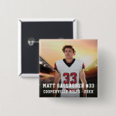Sportteamspeler | Vierkante foto Button (Voorkant /achterkant)