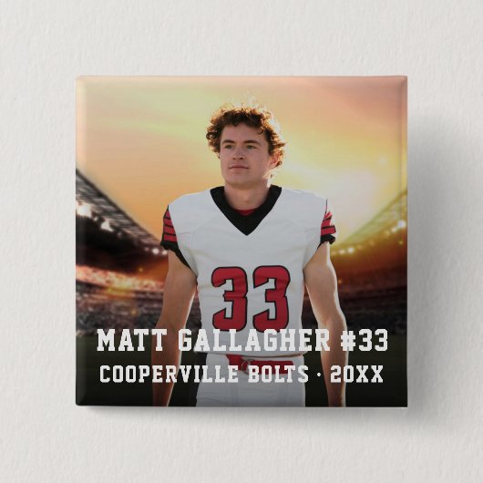 Sportteamspeler | Vierkante foto Button (Voorkant)