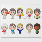 sporttekens voor cartoon in de onmiddellijke verpa cadeaupapier (Vlak)