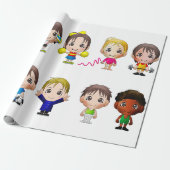 sporttekens voor cartoon in de onmiddellijke verpa cadeaupapier (Uitgerold)