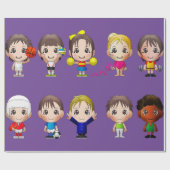 sporttekens voor cartoon in de onmiddellijke verpa cadeaupapier (Vlak)