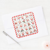 Sporttelling kerstdagen vierkante sticker (Envelop)