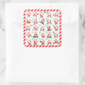 Sporttelling kerstdagen vierkante sticker (Tas)