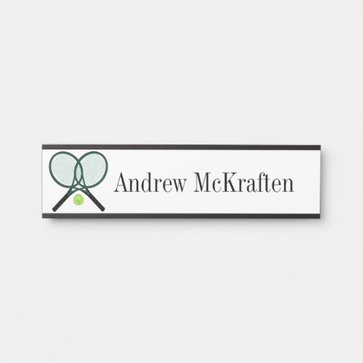Sporttennis-racks / balkafsluiter deurbordje (Voorkant)
