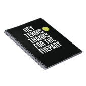 Sporttennisgeschenken voor spelersteam typografie  notitieboek (Rechterzijde)