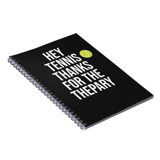 Sporttennisgeschenken voor spelersteam typografie  notitieboek (Rechterzijde)