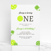 Sportthema 1e verjaardag van Pickleball Ball Paddl Save The Date