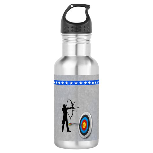 Sportthema Archery archer and target Waterfles (Voorkant)