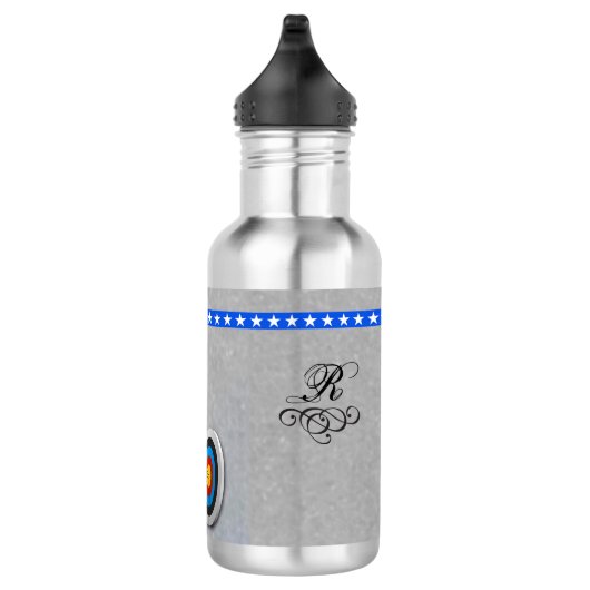 Sportthema Archery archer and target Waterfles (Rechts)