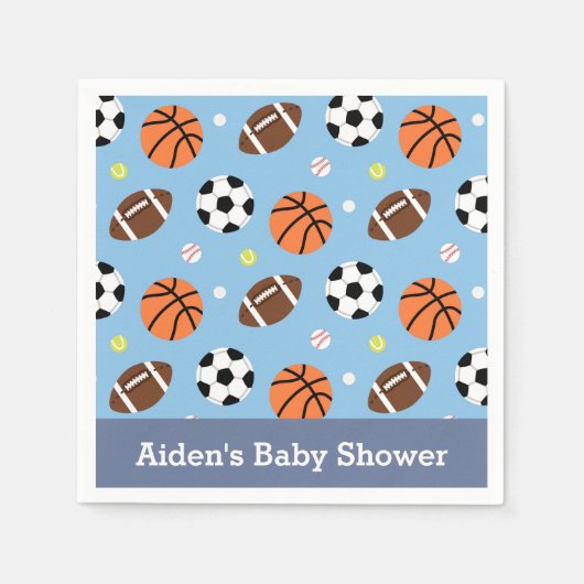Sportthema Baby shower Party Supplies Servet (Voorkant)