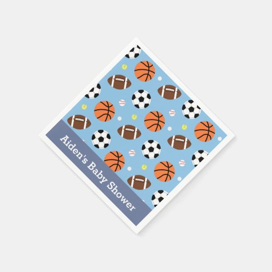 Sportthema Baby shower Party Supplies Servet (Hoek)