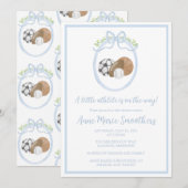 Sportthema baby shower Waterverf Kaart (Voorkant / Achterkant)