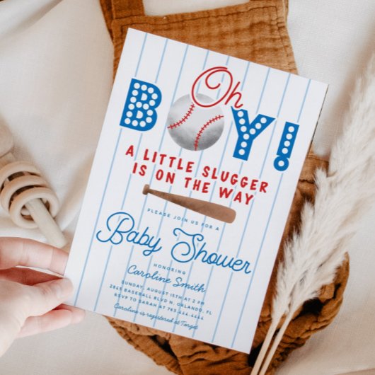 Sportthema Baseball Baby shower Kaart