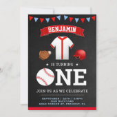 Sportthema Baseball Player 1e verjaardag Kaart (Voorkant)