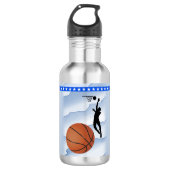 Sportthema Basketball en speler Waterfles (Voorkant)