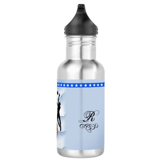 Sportthema Basketball en speler Waterfles (Rechts)