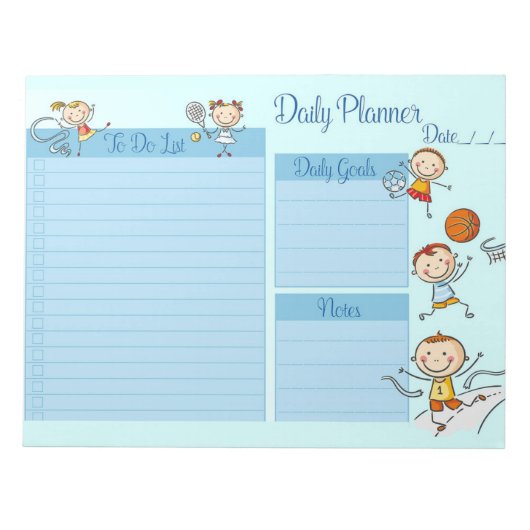 Sportthema Dagelijkse Planner Notitieblok (Voorkant)