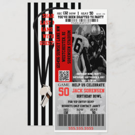 Sportthema Football Ticket Verjaardagsfeest Kaart