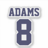 Sportthema Gepersonaliseerde naam en nummer Sticker (Voorkant)